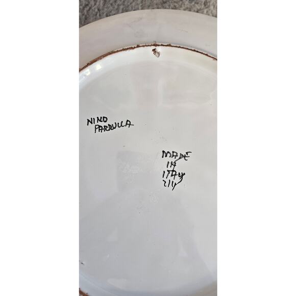 Nino Parrucca Pottery Modernist Plate‎ 10.5" Made in Italy #214 Orange Harvest - Picture 6 of 6